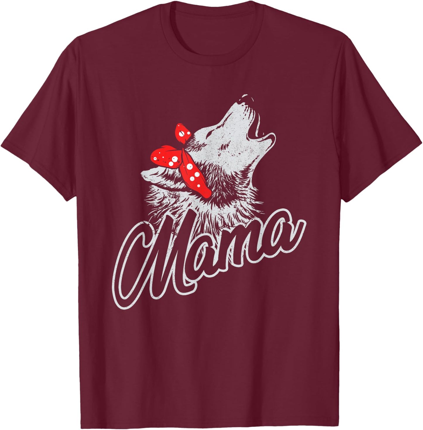 Mama Wolf Mother's Day Gift Wolf Lovers T-Shirt - T-Shirt | Maroon