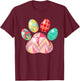 Egg Paw Print Dog Owner Lover Happy Easter Women Kids T-Shirt - T-Shirt | Maroon