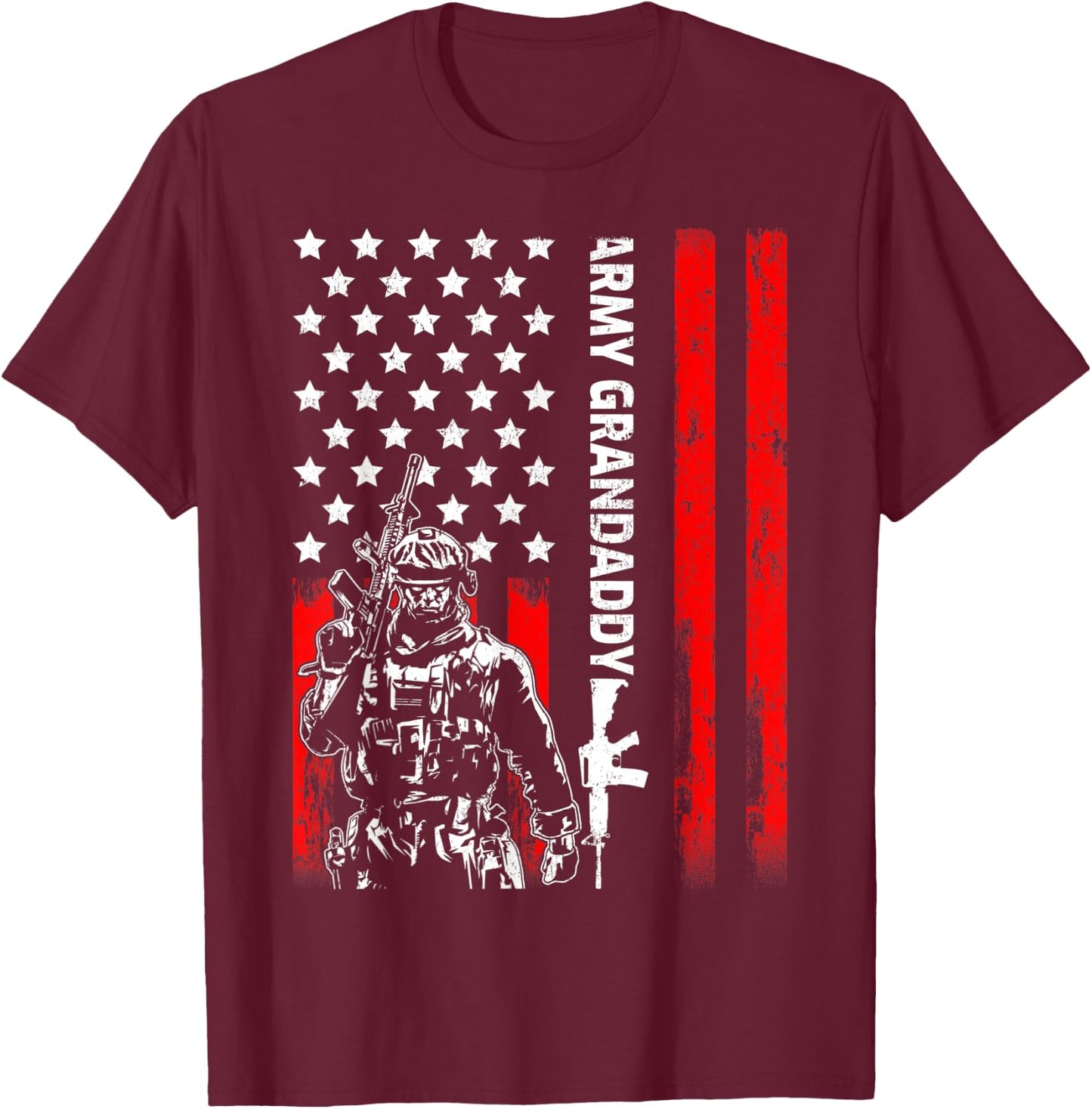 Vintage Style USA Flag Army Grandaddy Father's Day T-Shirt - T-Shirt | Maroon