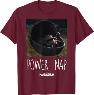 Star Wars The Mandalorian The Child Power Nap T-Shirt - T-Shirt | Maroon