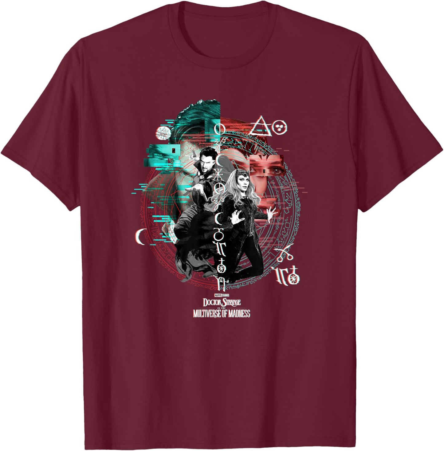 Marvel Doctor Strange In The Multiverse Of Madness Glitch T-Shirt - T-Shirt | Maroon