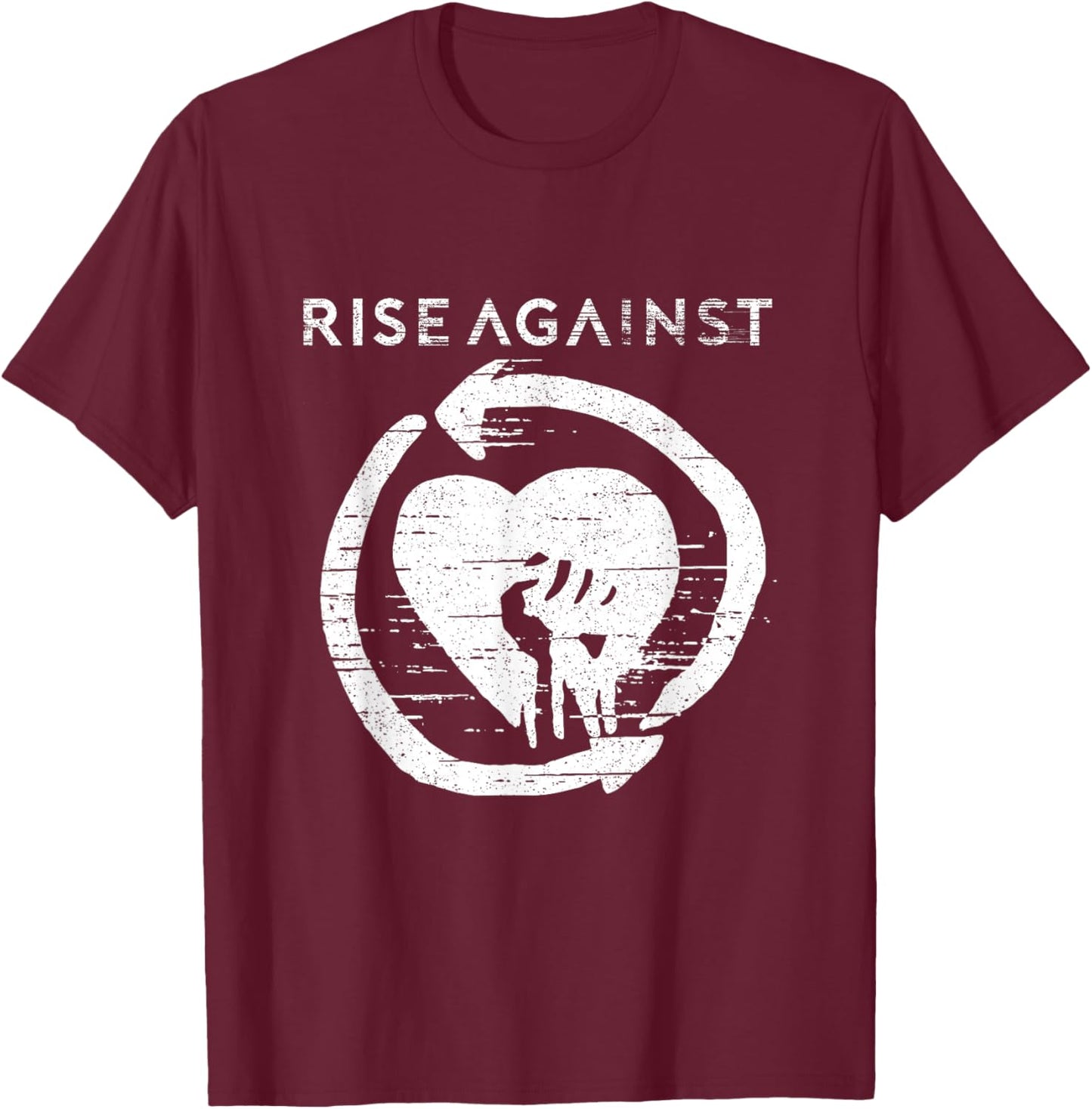 Rise Against - Official Merchandise - New Heartfist Small T-Shirt - T-Shirt | Maroon