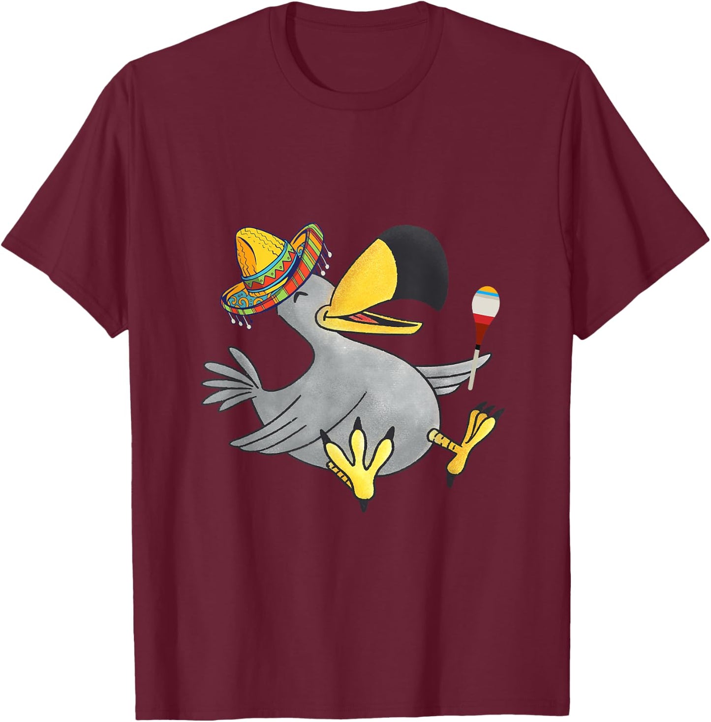 Dodo Bird Sombrero Costume Mexico Cinco De Mayo Fiesta T-Shirt - T-Shirt | Maroon