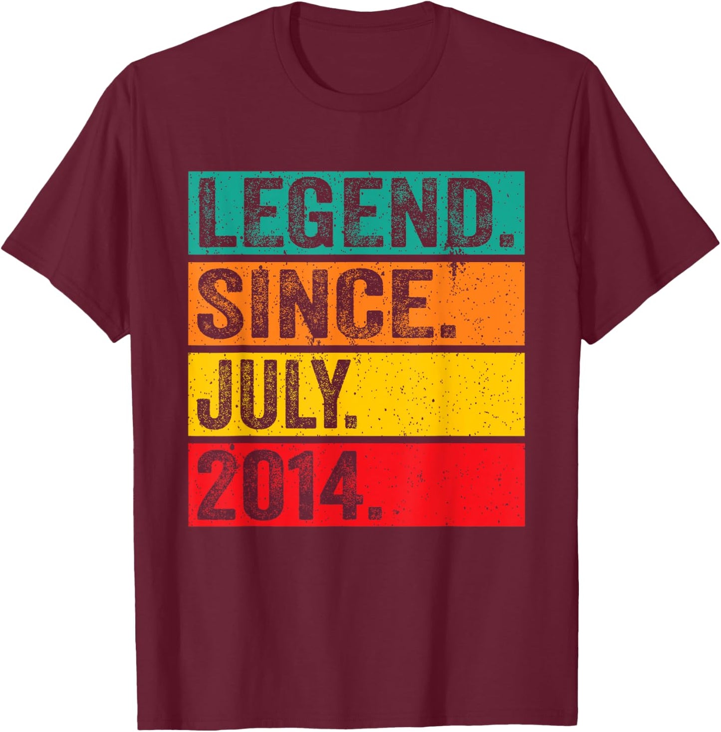 Legend Since July 2014 11th Birthday 11 Years Old Vintage T-Shirt - T-Shirt | Maroon