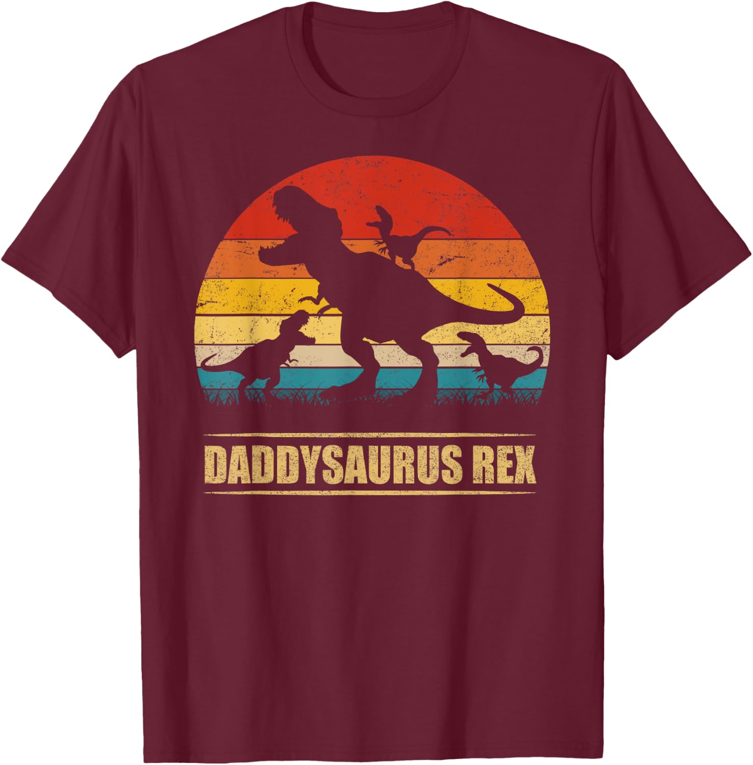 Daddysaurus Rex 3 kid T-Shirt - T-Shirt | Maroon