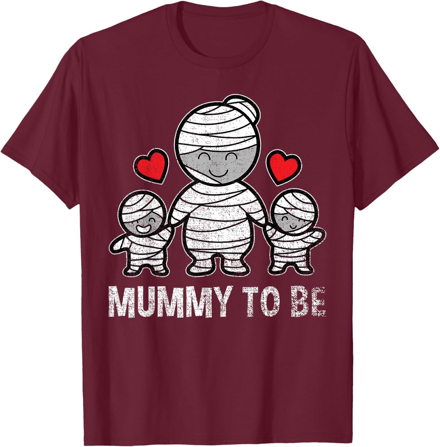 Halloween Pregnancy Shirt Mummy to Be Mom Mommy Boys Twins T-Shirt - T-Shirt | Maroon