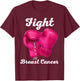 Fight Breast Cancer Boxing Gloves Breast Cancer Awareness T-Shirt - T-Shirt | Maroon