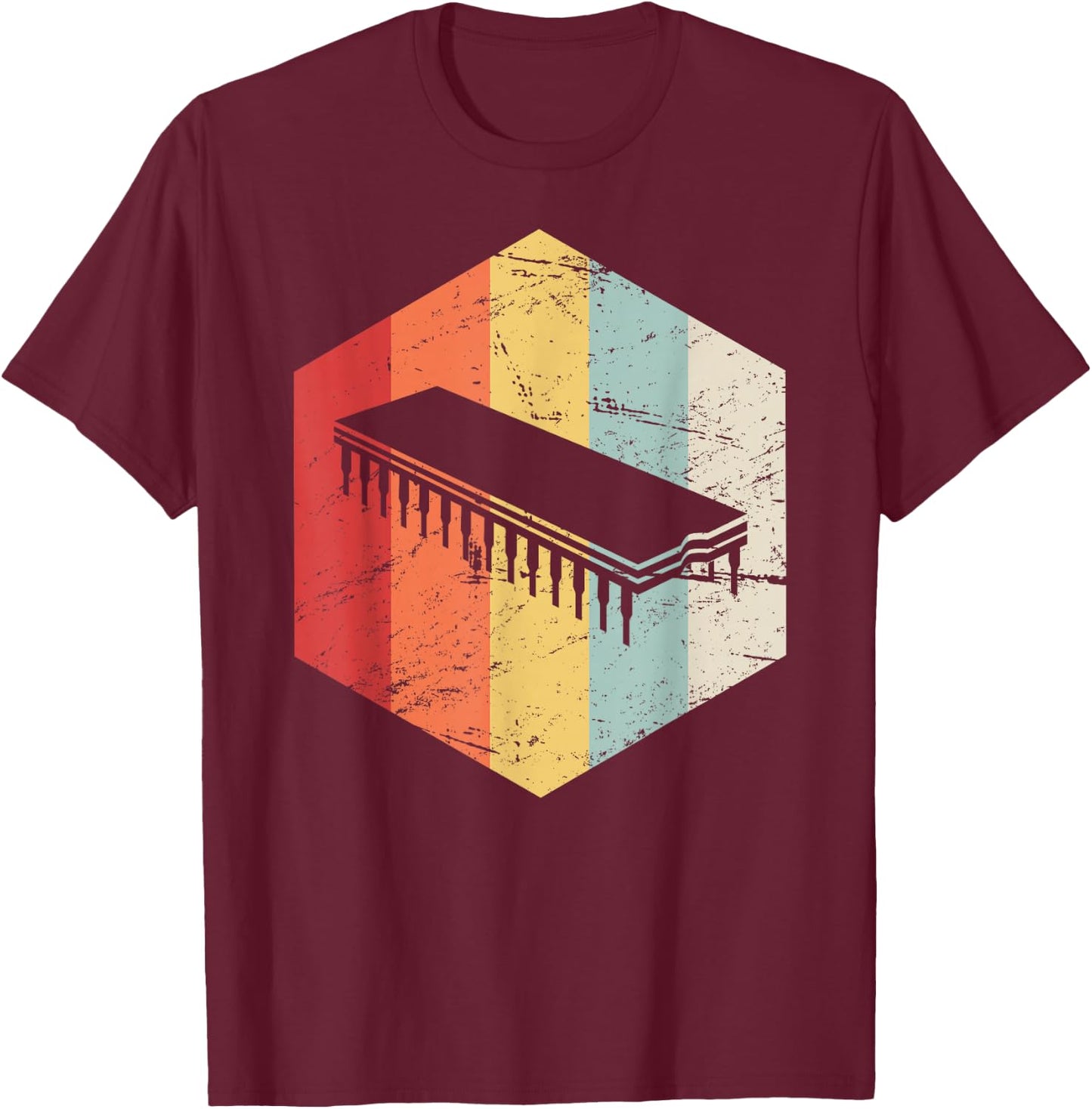 Retro Vintage Electronics Circuit T-Shirt - T-Shirt | Maroon