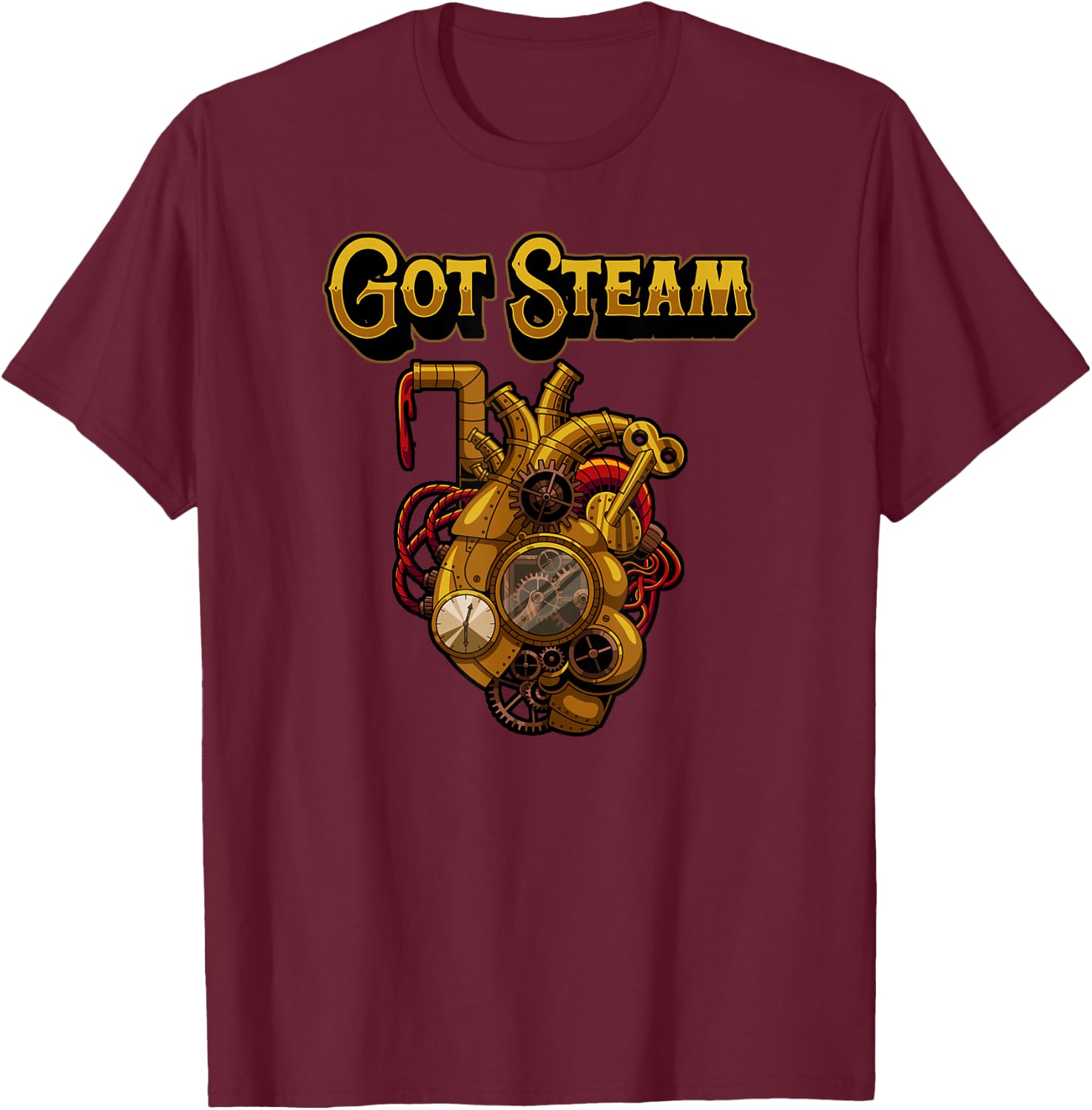 Steampunk Mechanics Victorian Cosplay Steampunk T-Shirt - T-Shirt | Maroon