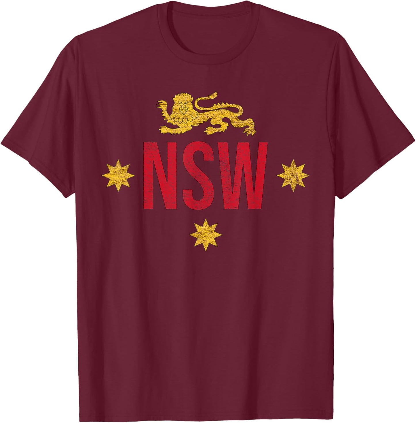 South Wales NSW Lion Flag Australia T-Shirt - T-Shirt | Maroon