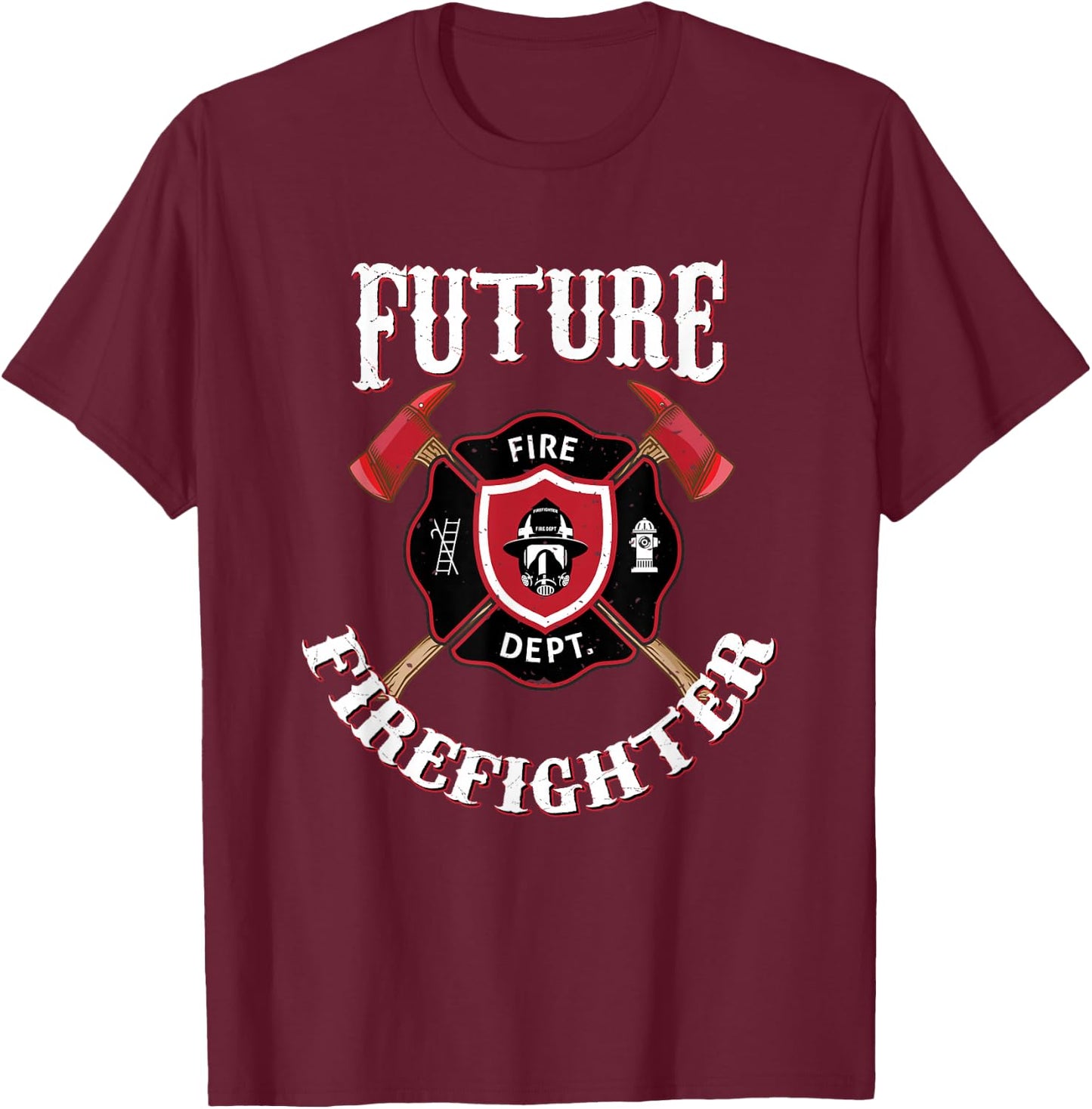 Future Firefighter Firefighter Fire Engine T-Shirt - T-Shirt | Maroon