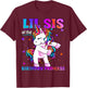 Lil Sis of the Birthday Princess Flossing Unicorn Lil Sister T-Shirt - T-Shirt | Maroon
