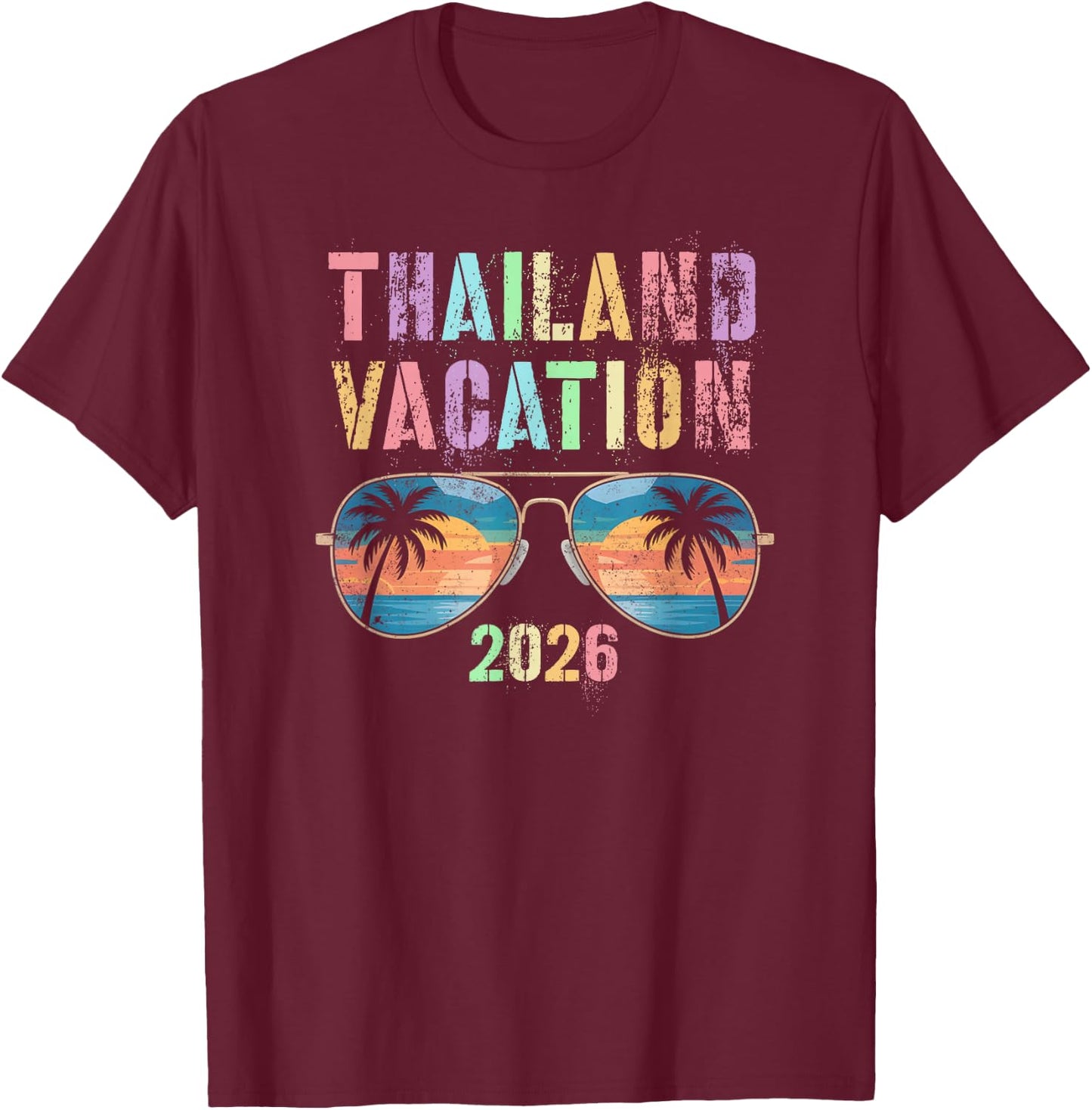 Cute Thailand Vacation 2026 Travel Best Ever Trip Matching T-Shirt - T-Shirt | Maroon