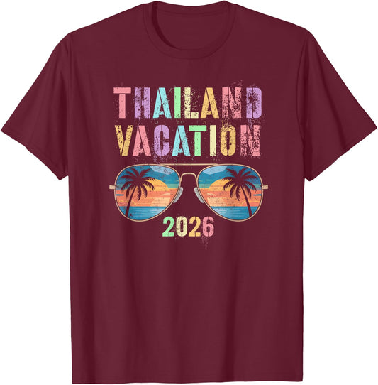 Cute Thailand Vacation 2026 Travel Best Ever Trip Matching T-Shirt - T-Shirt | Maroon