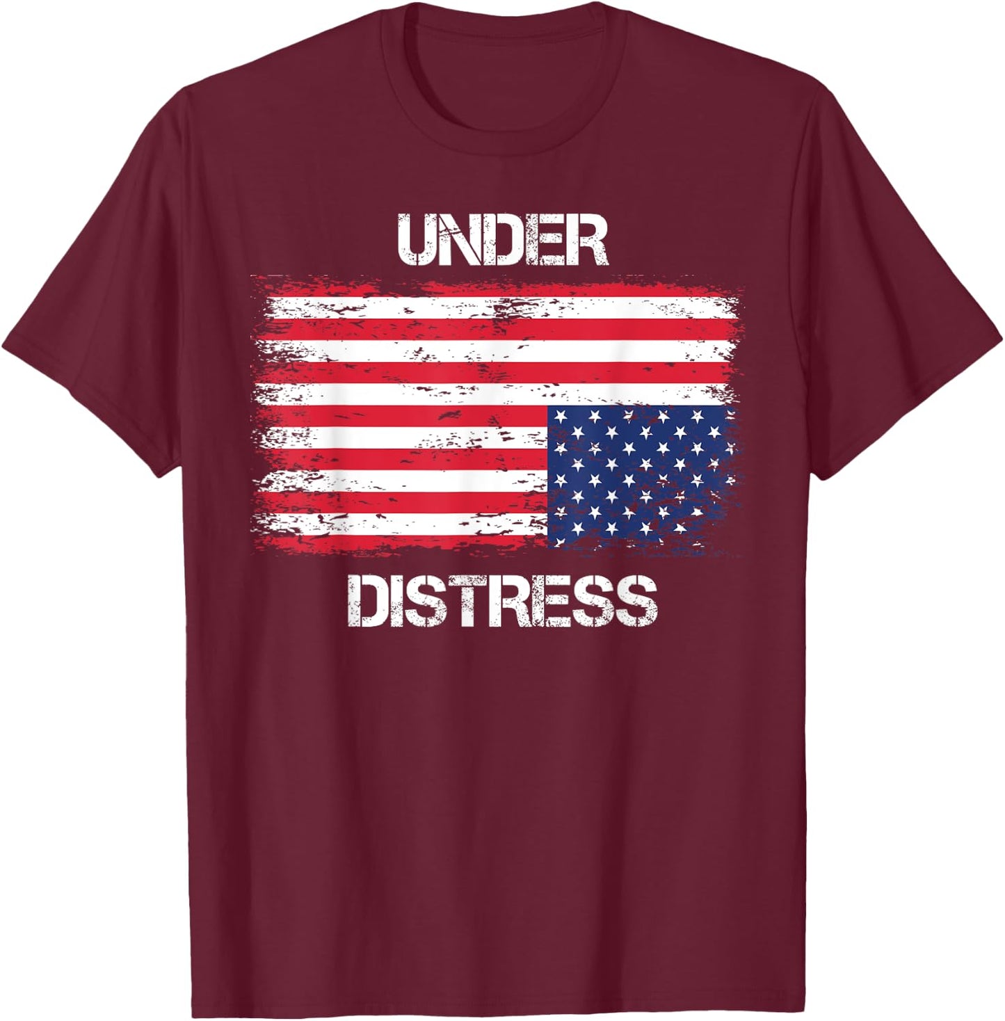 UNDER DISTRESS Upside down US Flag T-Shirt - T-Shirt | Maroon