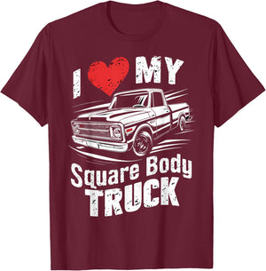I love my square body truck 4x4 classic pickup oldtimer fun T-Shirt - T-Shirt | Maroon