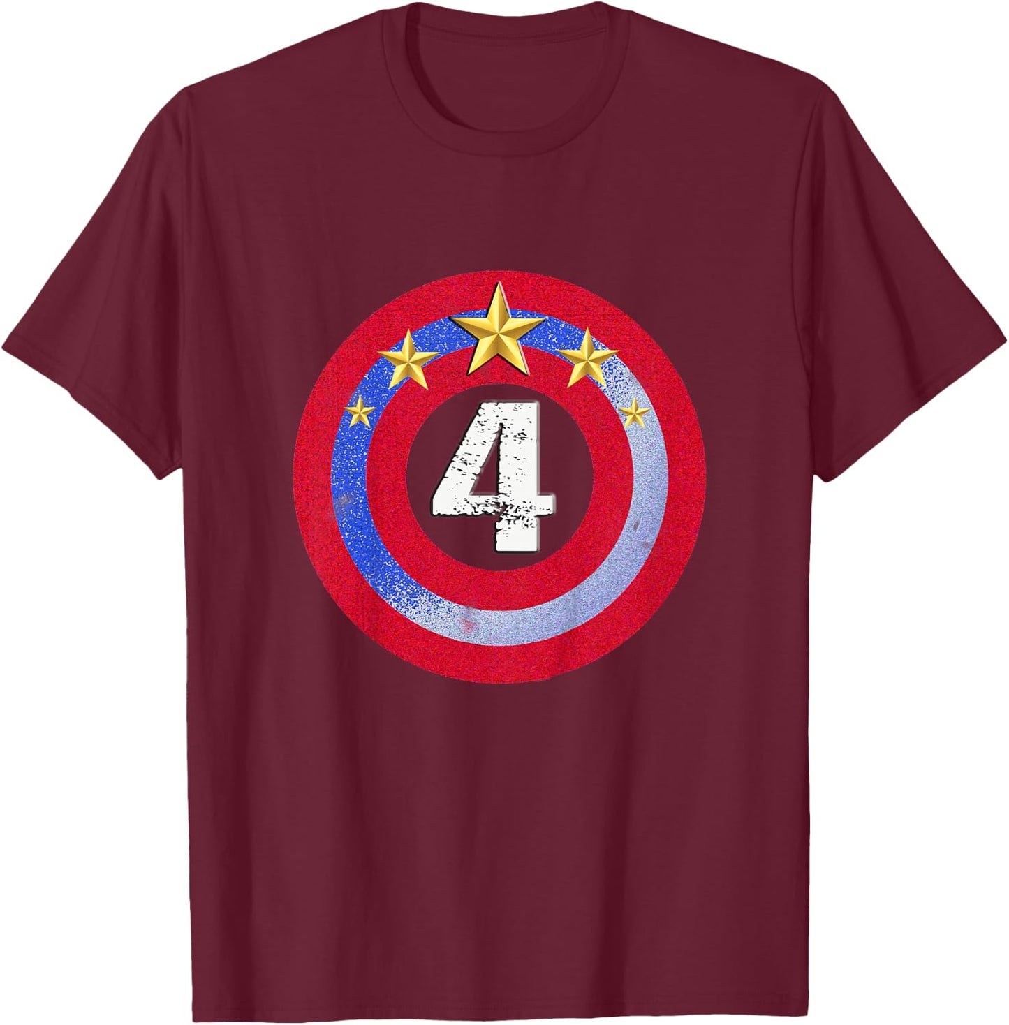 Kids Captain Kid 4th Birthday 4 Years Old Kid T-Shirt - T-Shirt | Maroon