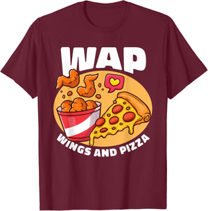 WAP Wings And Pizza Chicken Wing T-Shirt - T-Shirt | Maroon