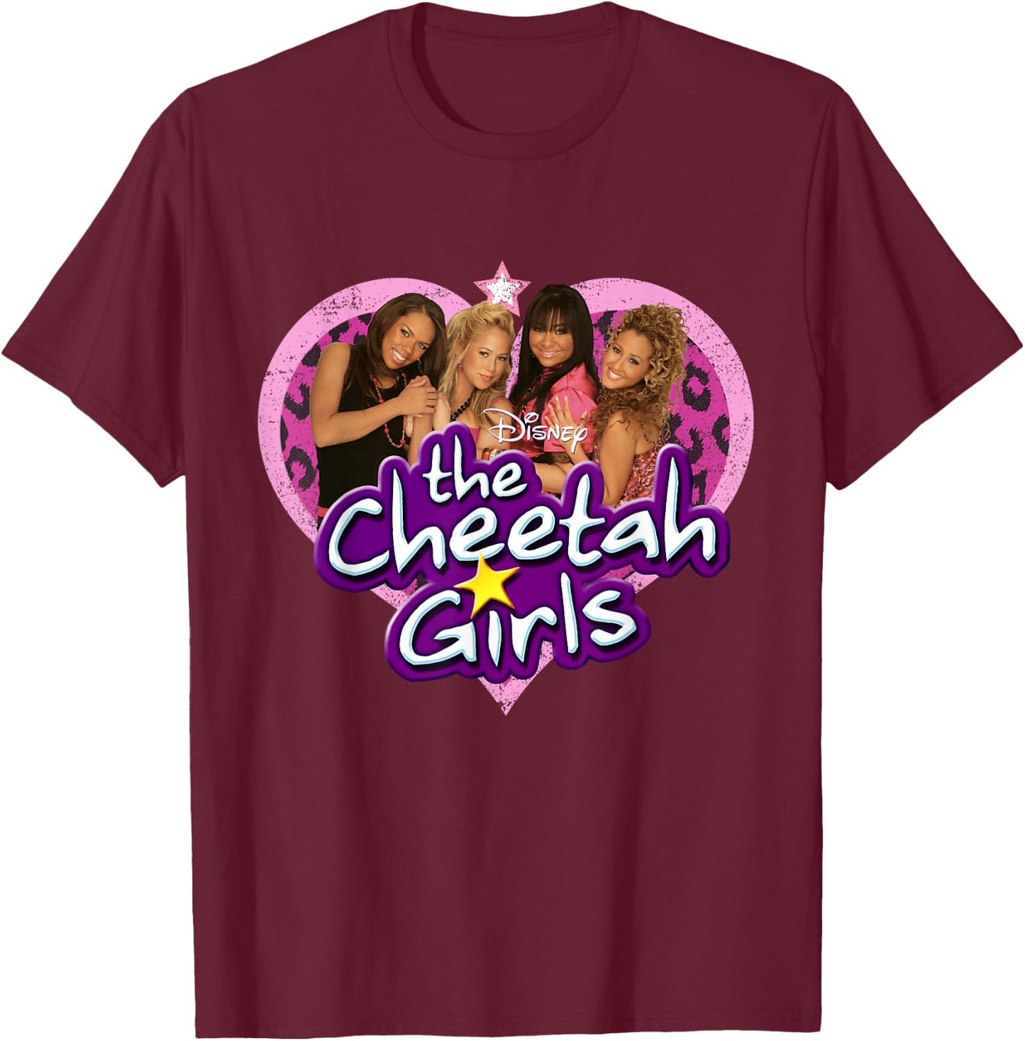Disney Channel The Cheetah Girls Characters and Logo Small T-Shirt - T-Shirt | Maroon