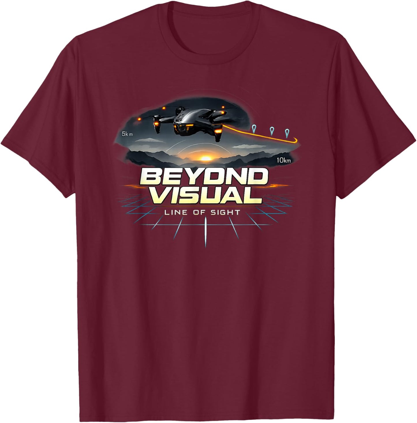Beyond Visual Line of Sight BVLOS Elite Drone Pilot Advanced T-Shirt - T-Shirt | Maroon