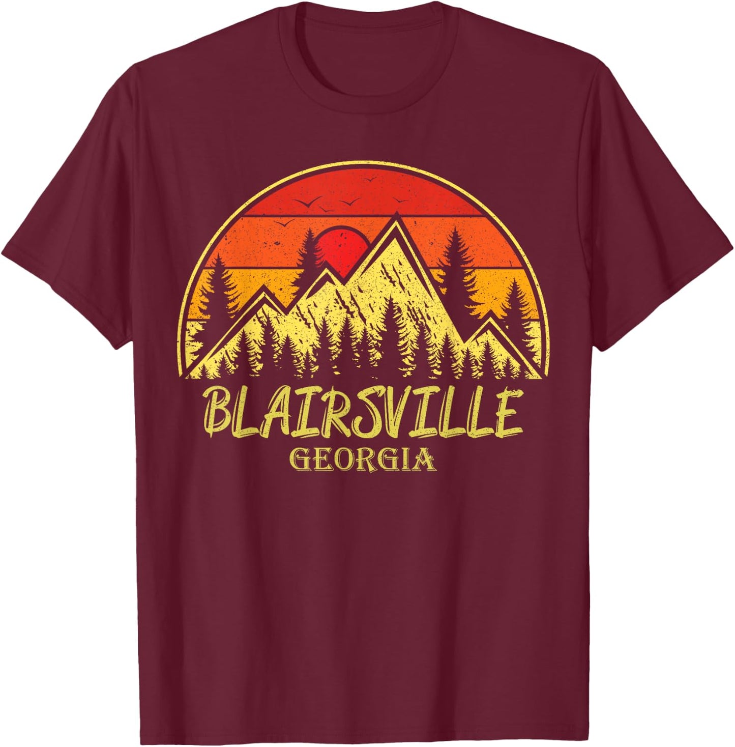 Vintage Blairsville Georgia GA Mountains Hiking Souvenir T-Shirt - T-Shirt | Maroon