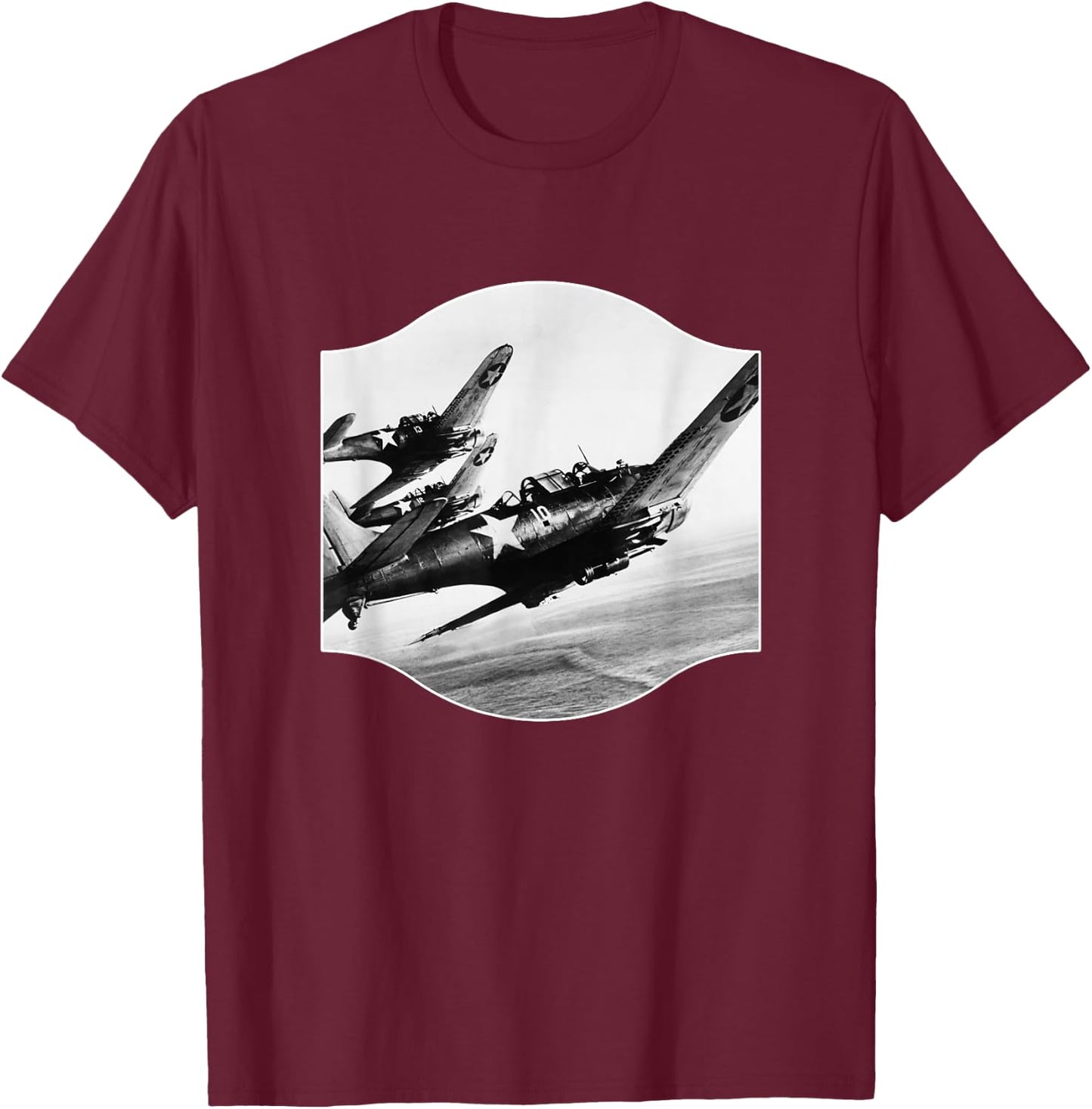 Douglas SBD-Dauntless WWII Fighter Plane USA History T-Shirt - T-Shirt | Maroon