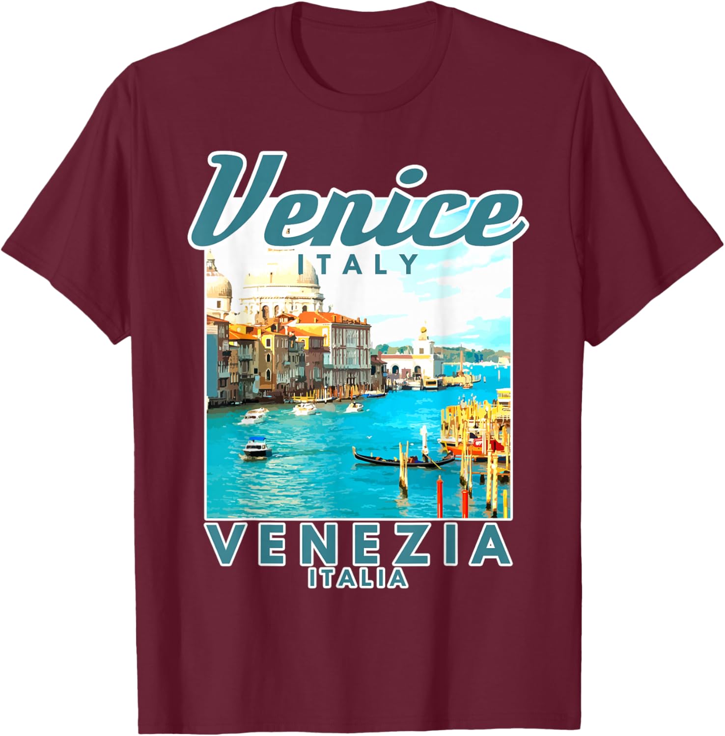 Venice Italy Venezia Italia Italian Souvenir T-Shirt - T-Shirt | Maroon