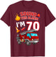 Fire Truck 70th Birthday Firefighter Fireman 70 Year Old T-Shirt - T-Shirt | Maroon