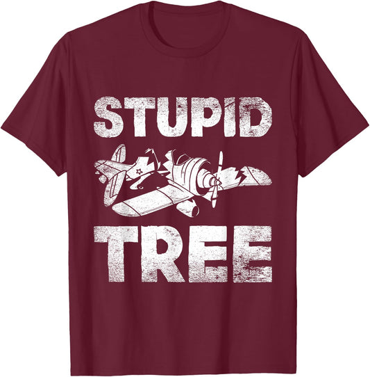 Stupid Tree RC Plane RC Airplane Model Airplane T-Shirt - T-Shirt | Maroon