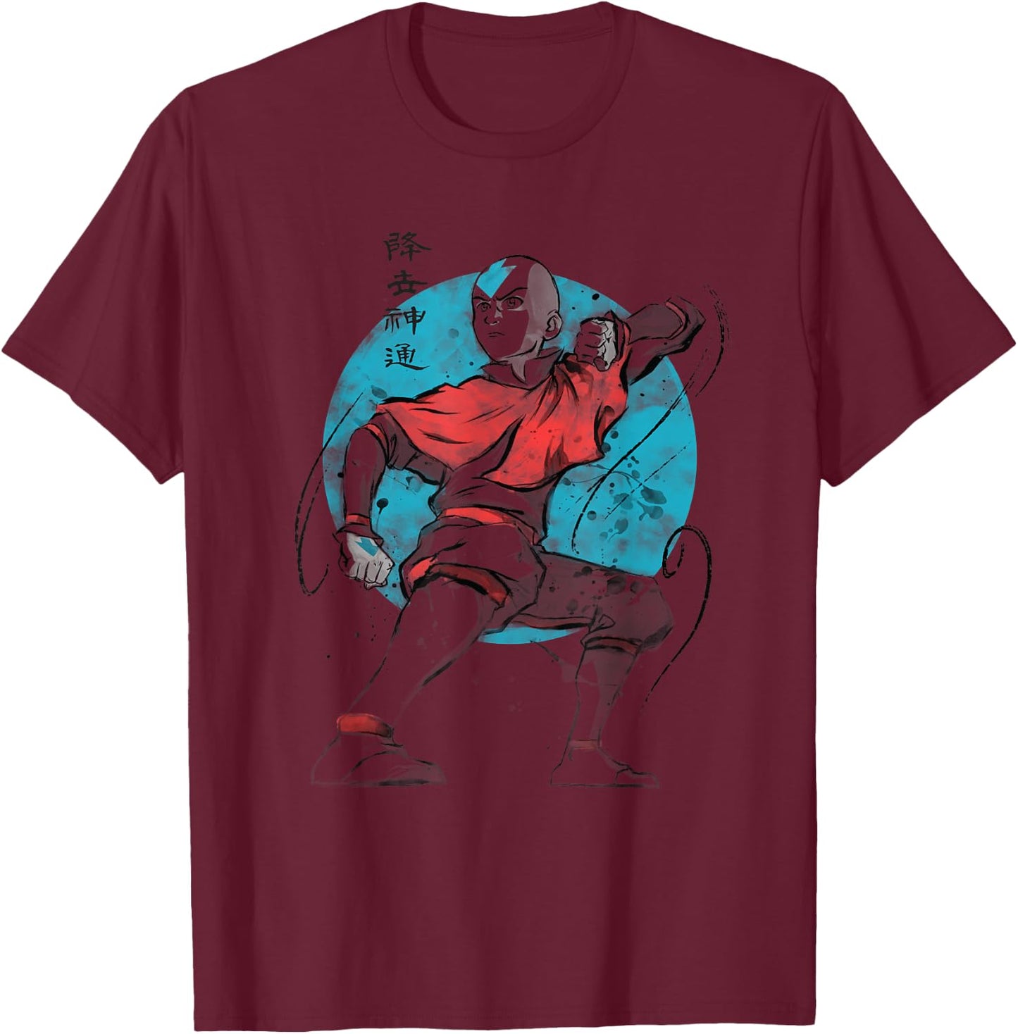 The Last Airbender Aang Air Signs T-Shirt - T-Shirt | Maroon