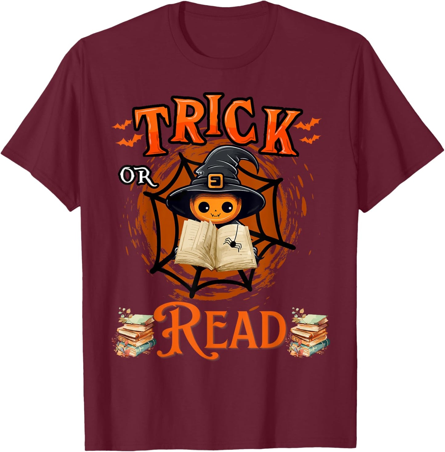 Halloween Book Lovers Librarian Teacher Library Kids Costume T-Shirt - T-Shirt | Maroon