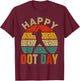 Vintage Baseball Player Polka Dot Happy Dot Day Kids Boys T-Shirt - T-Shirt | Maroon