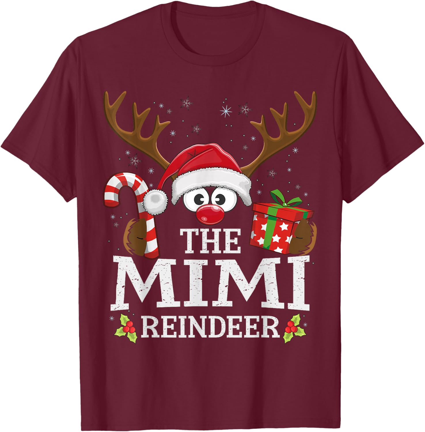Christmas Matching The Mimi Reindeer Family T-Shirt - T-Shirt | Maroon
