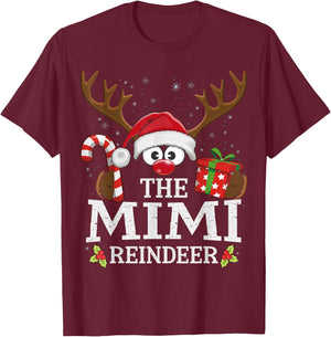 Christmas Matching The Mimi Reindeer Family T-Shirt - T-Shirt | Maroon