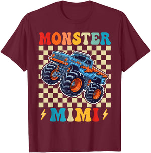 Monster Truck Mimi Family Matching Monster Trucks Birthday T-Shirt - T-Shirt | Maroon