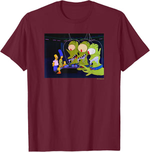 The Simpsons Treehouse Of Horror Alien Halloween V-2 T-Shirt - T-Shirt | Maroon