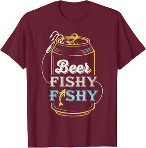 Beer Fishy Funny Fish Fisherman Fishing Lovers T-Shirt - T-Shirt | Maroon