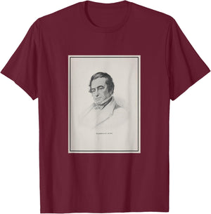 Washington Irving Vintage Portrait (1922) T-Shirt - T-Shirt | Maroon