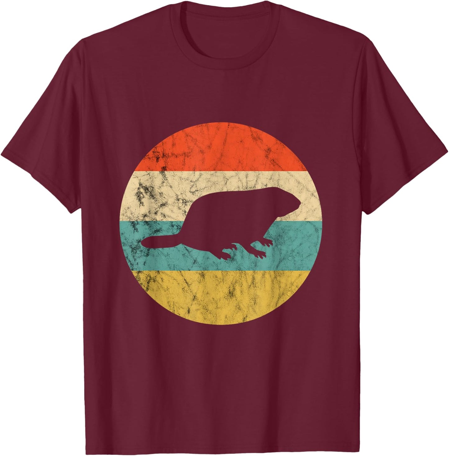 Rodent Retro Vintage Sunset Marmot Ground Squirrel Rodent T-Shirt - T-Shirt | Maroon