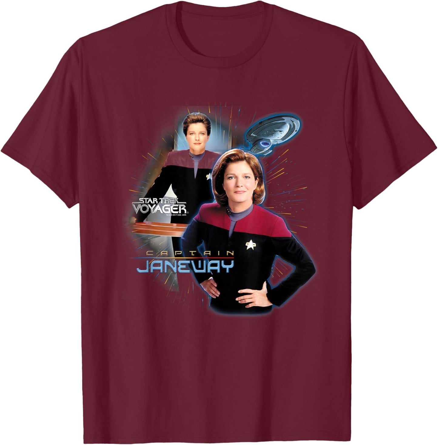 Star Trek Captain Janeway T-Shirt - T-Shirt | Maroon