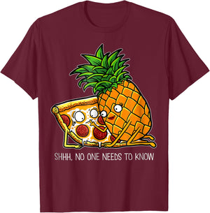 Pineapple Pizza - Funny Pepperoni Pizzas T-Shirt - T-Shirt | Maroon