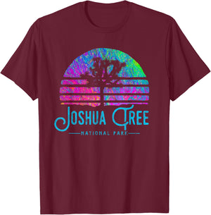 Joshua Tree National Park Psychedelic Festival Vibe Graphic T-Shirt - T-Shirt | Maroon