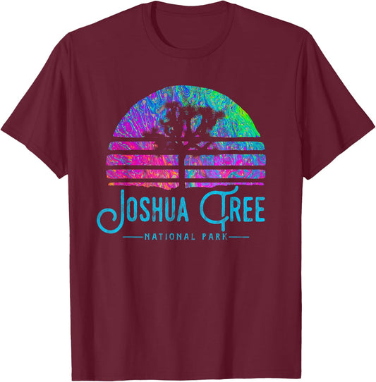 Joshua Tree National Park Psychedelic Festival Vibe Graphic T-Shirt - T-Shirt | Maroon