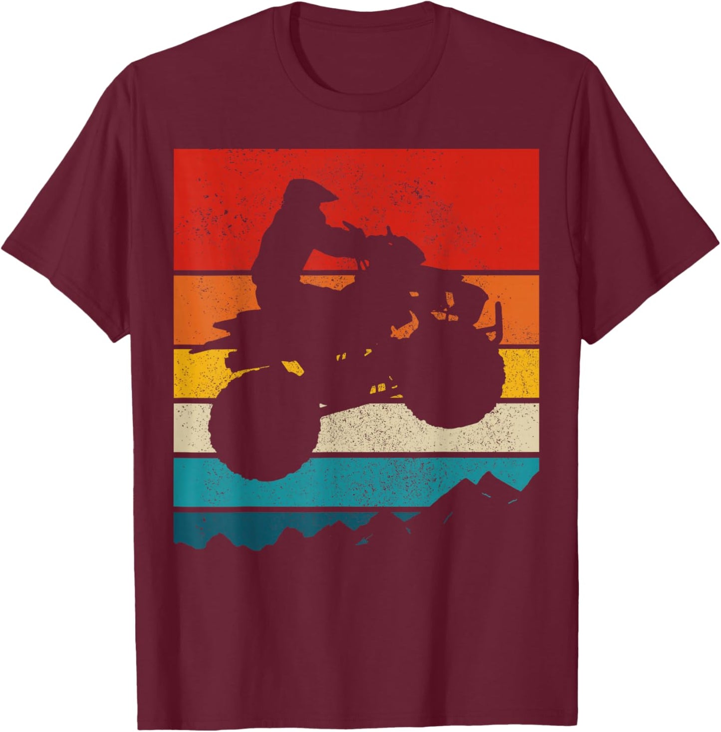 ATV Quad Bike Vintage Gift T-Shirt - T-Shirt | Maroon