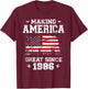 Born In 1986 American Flag Making America Great Since 1986 T-Shirt - T-Shirt | Maroon