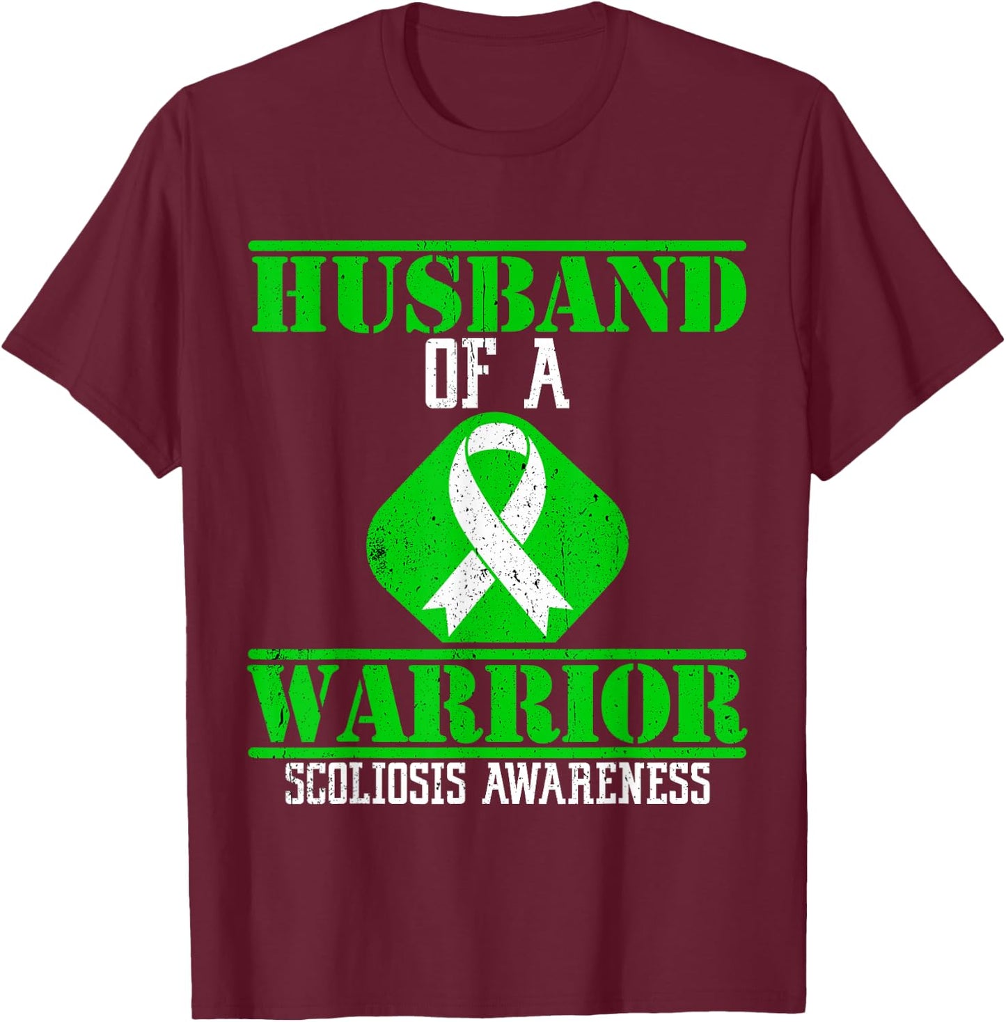 Husband of A Scoliosis Warrior Vintage T-Shirt - T-Shirt | Maroon