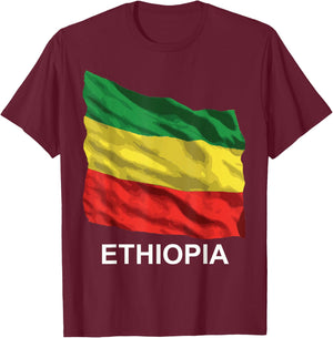 Ethiopian flag T-Shirt - T-Shirt | Maroon