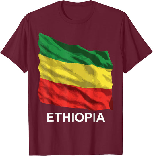 Ethiopian flag T-Shirt - T-Shirt | Maroon