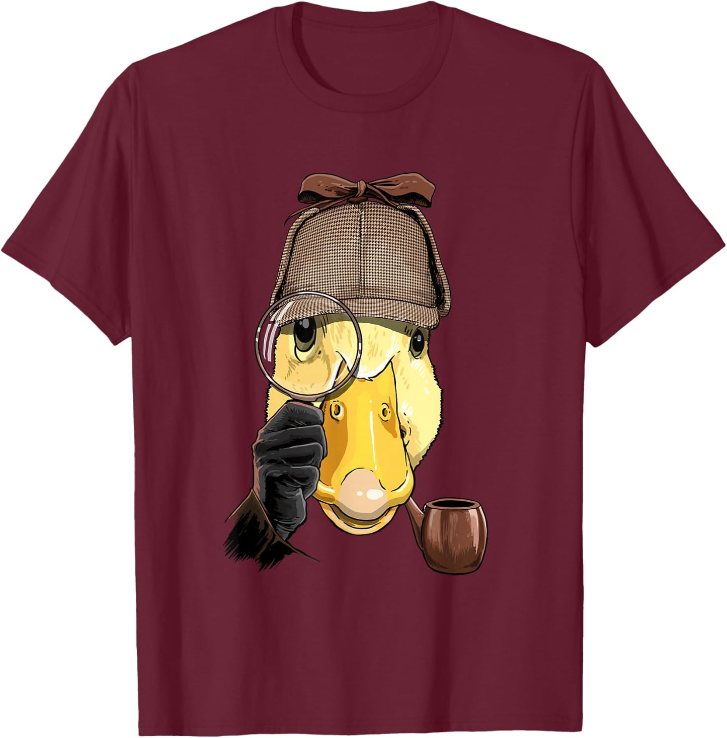 Duck Detective Farmer Duck Farm Animal Lover T-Shirt - T-Shirt | Maroon