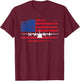 Vintage American Flag C-130 Military Plane Pilot T-Shirt - T-Shirt | Maroon